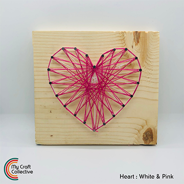 Pink heart string art kit.